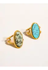 Flanerie Ashwin 18K Gold Non-Tarnish Natural Stone Ring