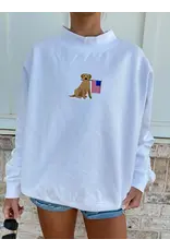 Sunkissed Coconut American Golden Embroidered Mockneck Sweatshirt