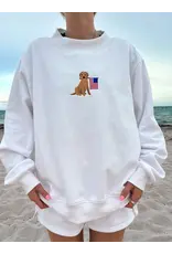 Sunkissed Coconut American Golden Embroidered Mockneck Sweatshirt