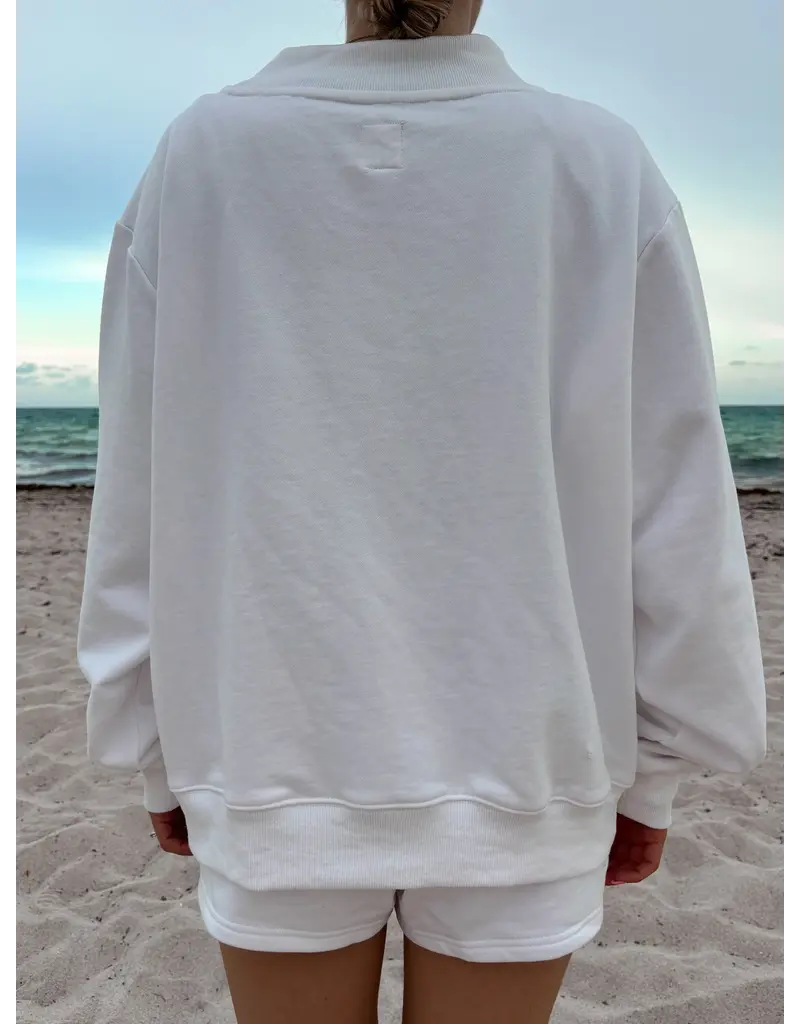 Sunkissed Coconut American Golden Embroidered Mockneck Sweatshirt