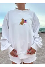 Sunkissed Coconut American Golden Embroidered Mockneck Sweatshirt