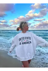 Sunkissed Coconut Classic United States of America Embroidered Sweatshirt