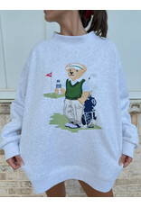 Sunkissed Coconut Teddy Golfs Embroidered Mockneck Sweatshirt