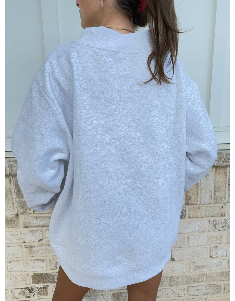 Sunkissed Coconut Teddy Golfs Embroidered Mockneck Sweatshirt