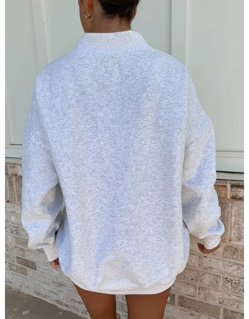 Sunkissed Coconut United States Flag Embroidered Mockneck Sweatshirt