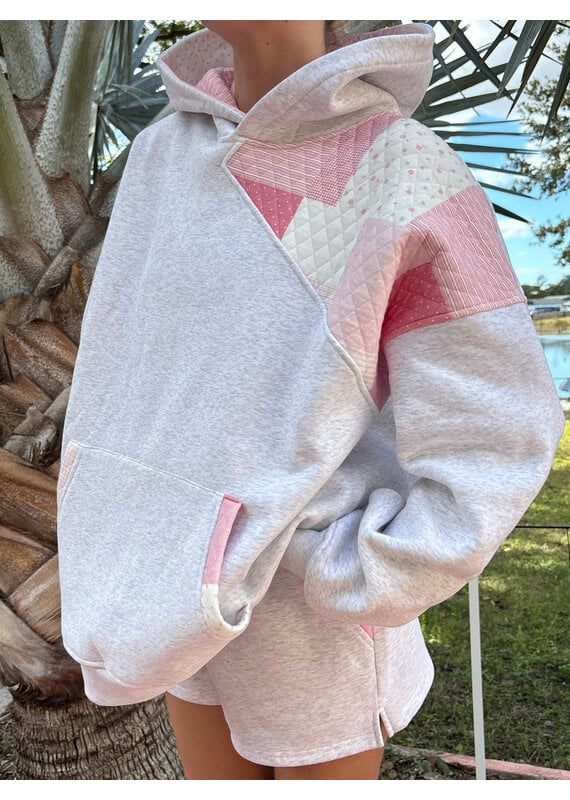 Sunkissed Coconut Marco Quilted Patchwork Hoodie & Shorts Set