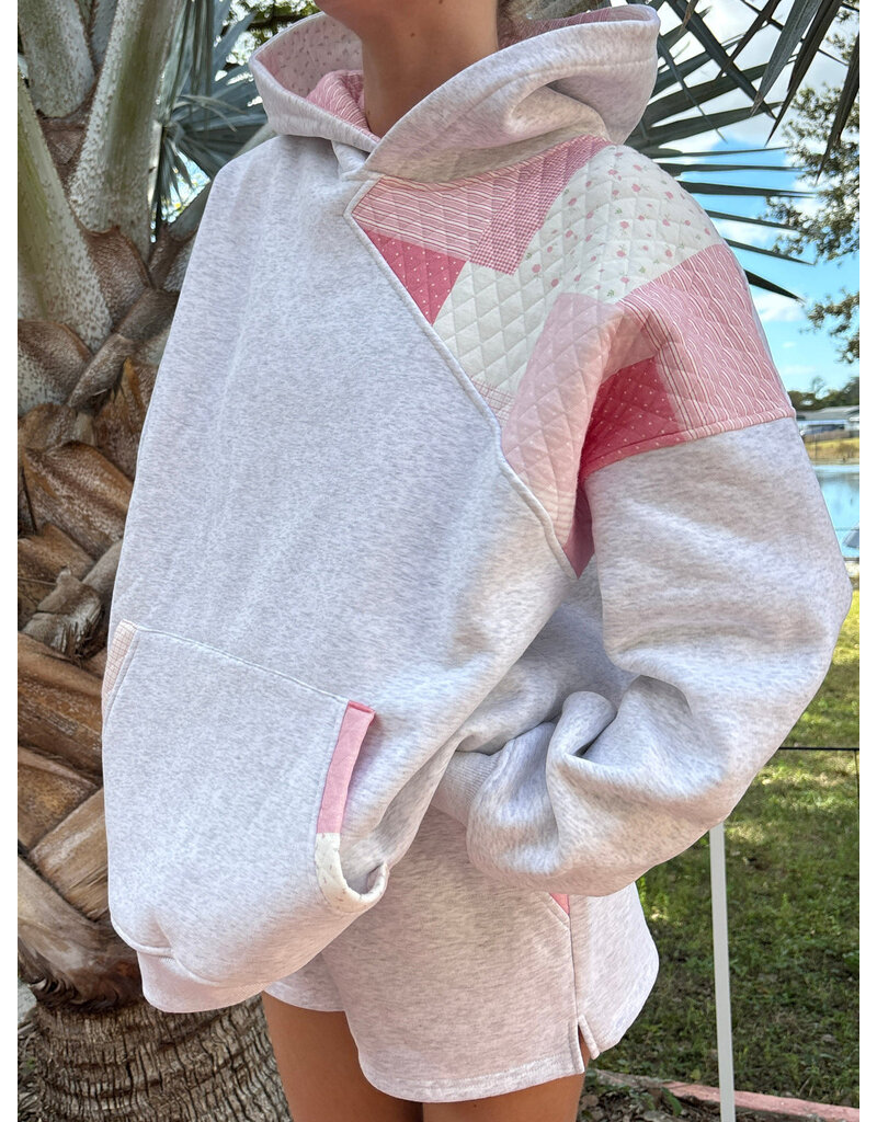 Sunkissed Coconut Marco Quilted Patchwork Hoodie & Shorts Set