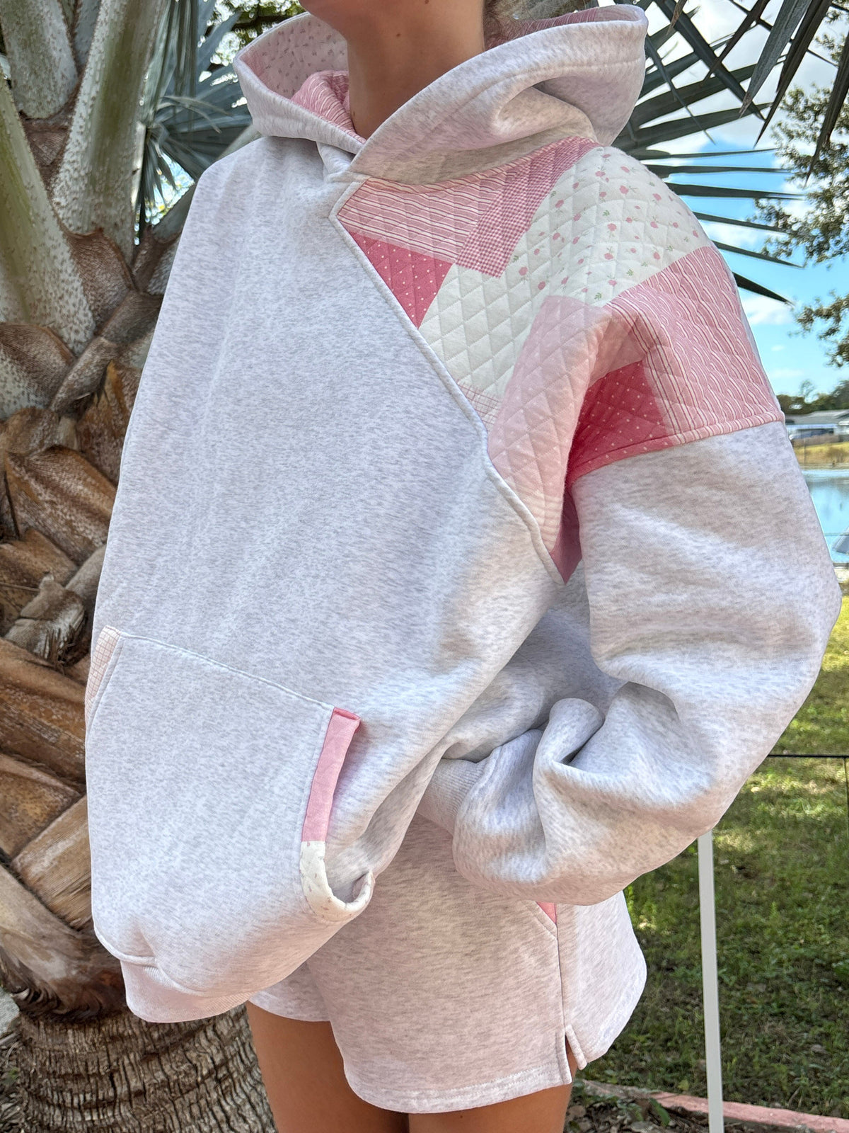 Marco Quilted Patchwork Hoodie & Shorts Set - Christina's Boutique