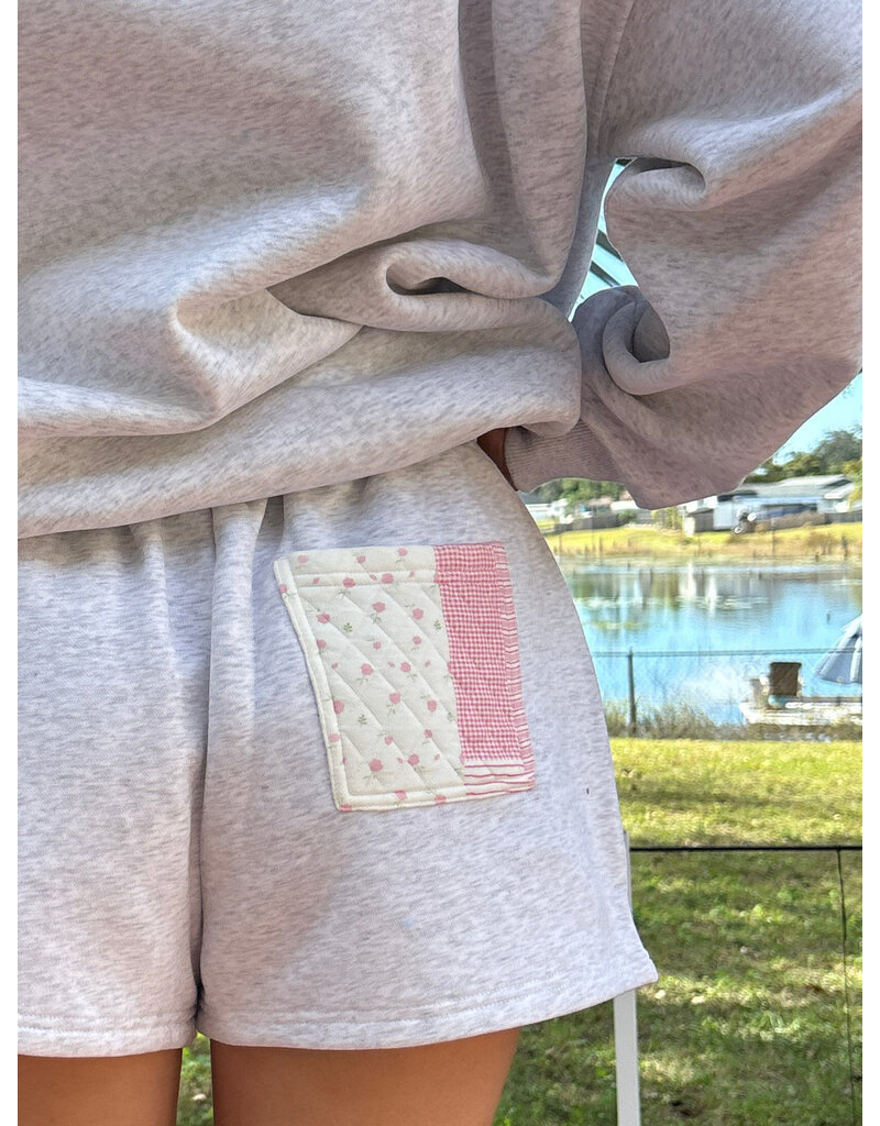 Sunkissed Coconut Marco Quilted Patchwork Hoodie & Shorts Set