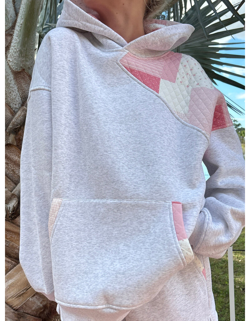 Sunkissed Coconut Marco Quilted Patchwork Hoodie & Shorts Set