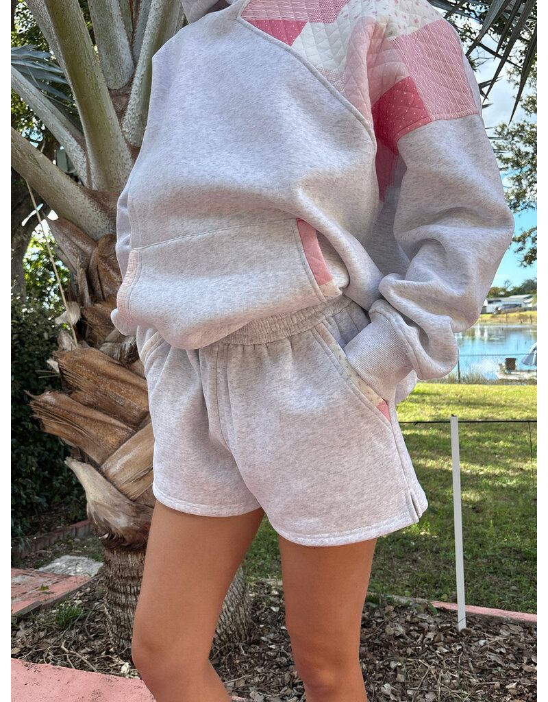 Sunkissed Coconut Marco Quilted Patchwork Hoodie & Shorts Set