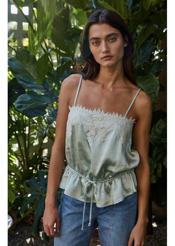 By Together Hailie Silky Lace Peplum Top