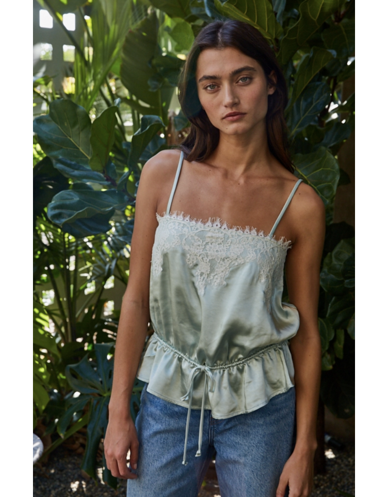 By Together Hailie Silky Lace Peplum Top