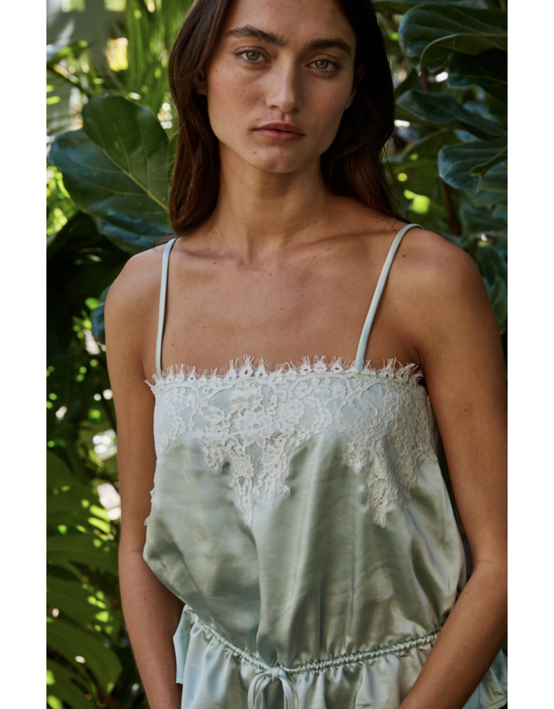 By Together Hailie Silky Lace Peplum Top