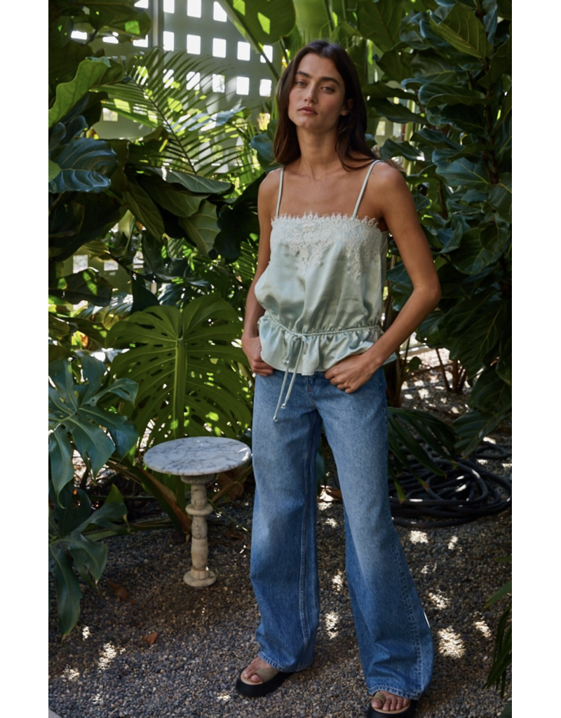 By Together Hailie Silky Lace Peplum Top