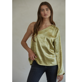 By Together Gina One Shoulder Metallic Top