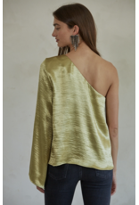By Together Gina One Shoulder Metallic Top