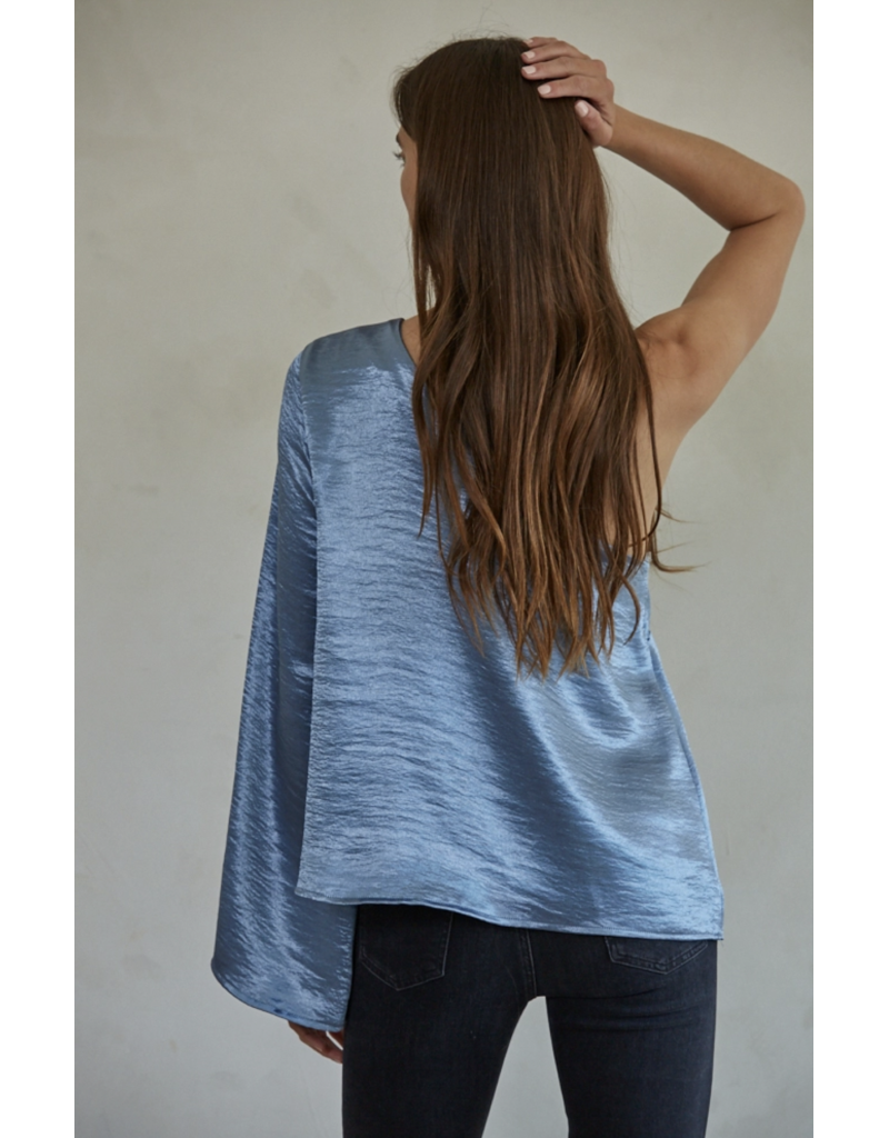 By Together Gina One Shoulder Metallic Top