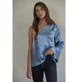 By Together Gina One Shoulder Metallic Top