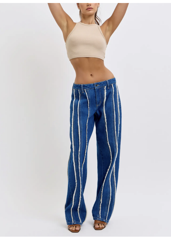 Cello Jeans Low Baggy Jean with Distressed Details