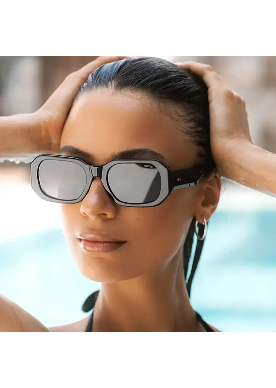 FREYRS Eyewear Onyx Acetate Women's Rectangular Sunglasses
