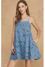 Strut + Bolt Botanist Botanical Embroidered Mini Dress