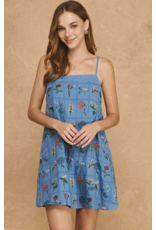 Strut + Bolt Botanist Botanical Embroidered Mini Dress