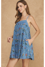 Strut + Bolt Botanist Botanical Embroidered Mini Dress