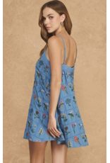 Strut + Bolt Botanist Botanical Embroidered Mini Dress
