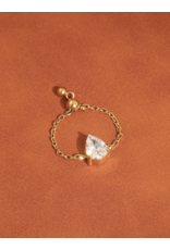 Flanerie Alora 18K Gold Non-Tarnish Adjustable Chain Ring