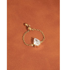 Flanerie Alora 18K Gold Non-Tarnish Adjustable Chain Ring
