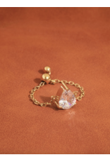 Flanerie Alora 18K Gold Non-Tarnish Adjustable Chain Ring