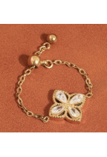 Flanerie Lelandi 18K Gold Non-Tarnish Adjustable Chain Ring