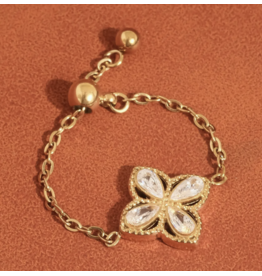 Flanerie Lelandi 18K Gold Non-Tarnish Adjustable Chain Ring