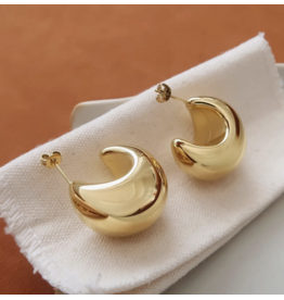 Flanerie Camilley 18K Gold Non-Tarnish Dome Earrings