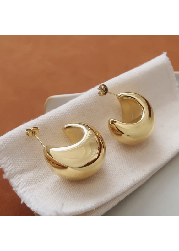 Flanerie Camilley 18K Gold Non-Tarnish Dome Earrings