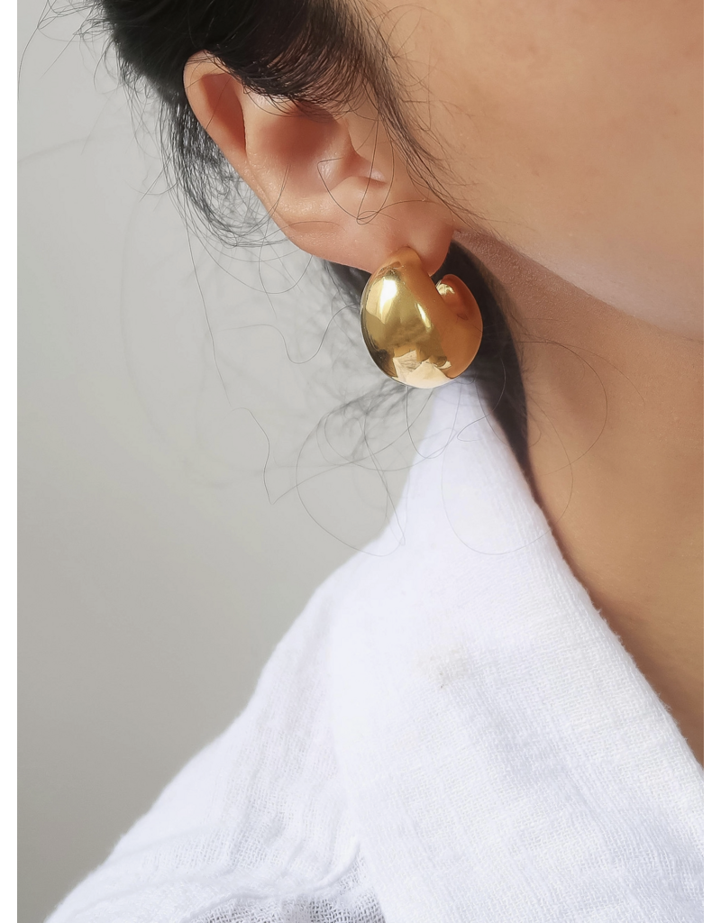 Flanerie Camilley 18K Gold Non-Tarnish Dome Earrings