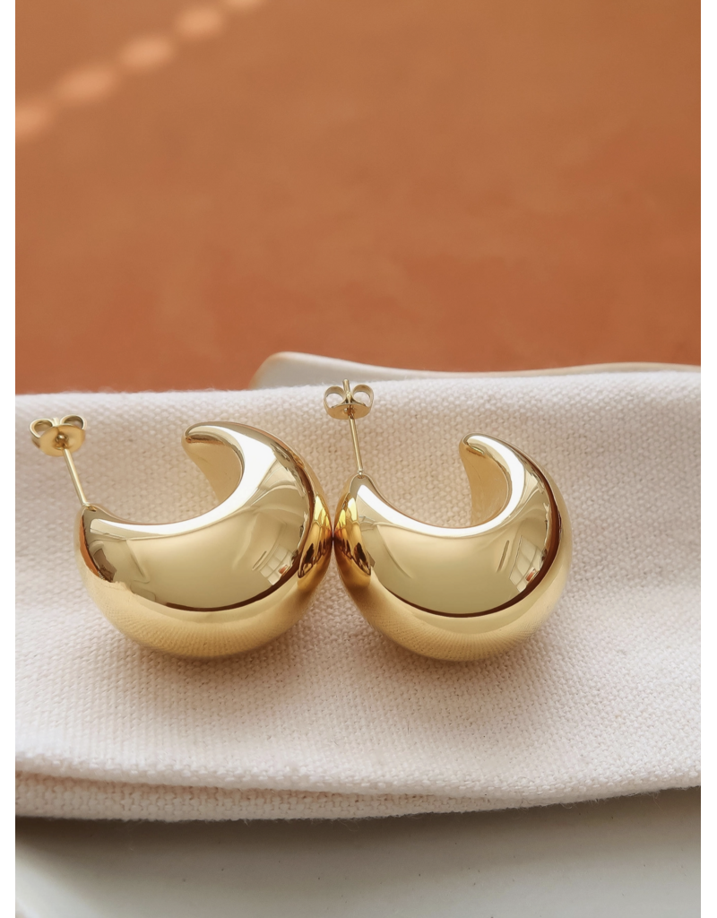 Flanerie Camilley 18K Gold Non-Tarnish Dome Earrings