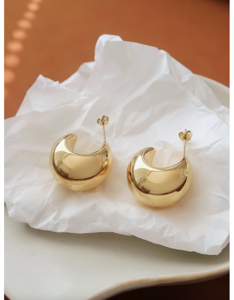 Flanerie Camilley 18K Gold Non-Tarnish Dome Earrings