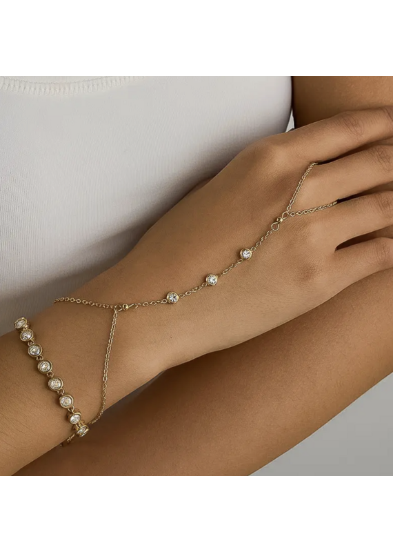 Flanerie Nadine 18K Gold Non-Tarnish Hand Chain Bracelet