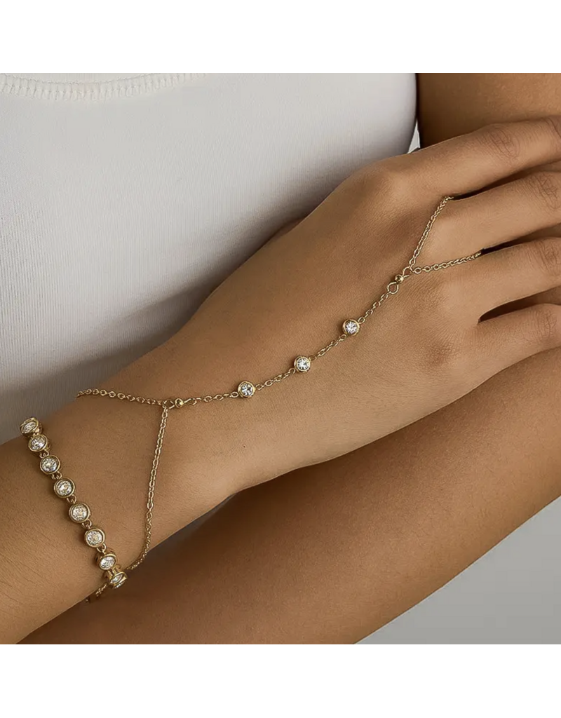 Flanerie Nadine 18K Gold Non-Tarnish Hand Chain Bracelet