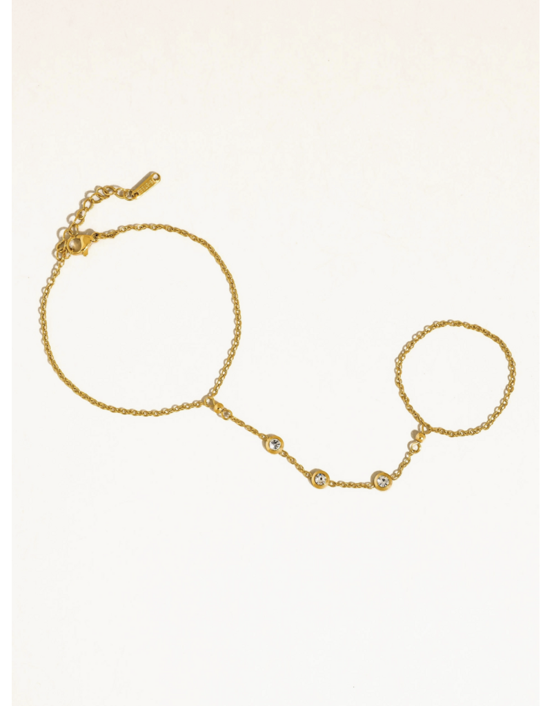 Flanerie Nadine 18K Gold Non-Tarnish Hand Chain Bracelet