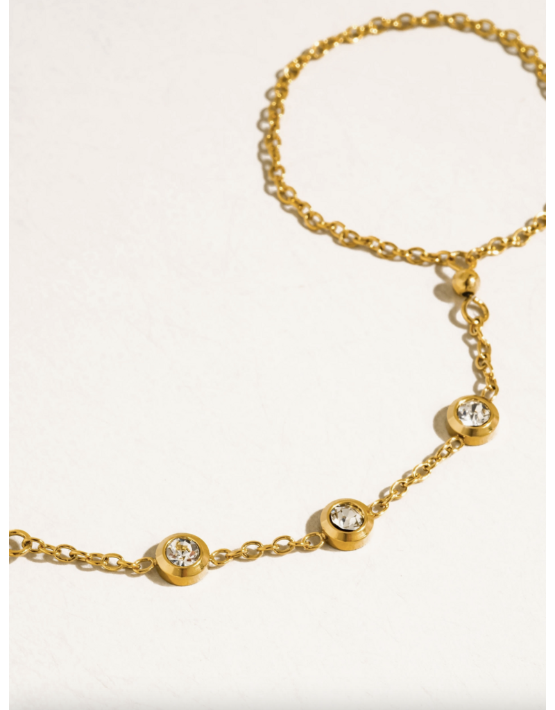 Flanerie Nadine 18K Gold Non-Tarnish Hand Chain Bracelet