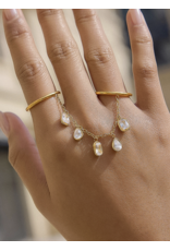 Flanerie Cosette 18K Gold Non-Tarnish Circle Drop Ring