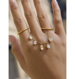 Flanerie Cosette 18K Gold Non-Tarnish Circle Drop Ring