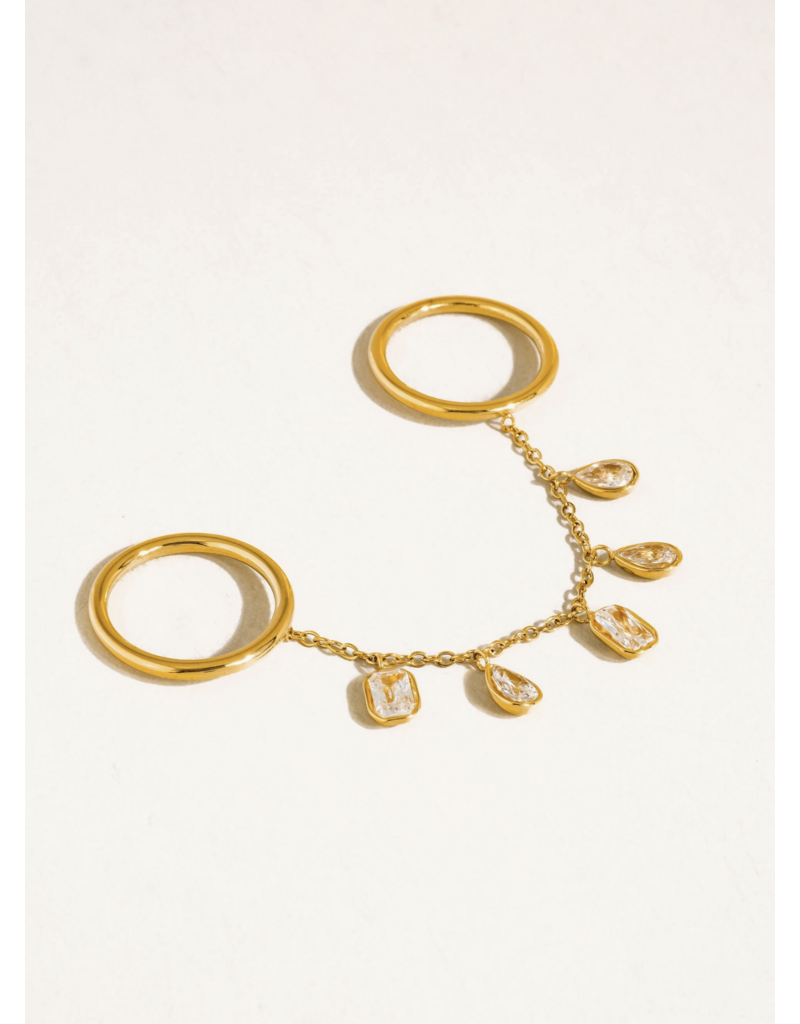 Flanerie Cosette 18K Gold Non-Tarnish Circle Drop Ring