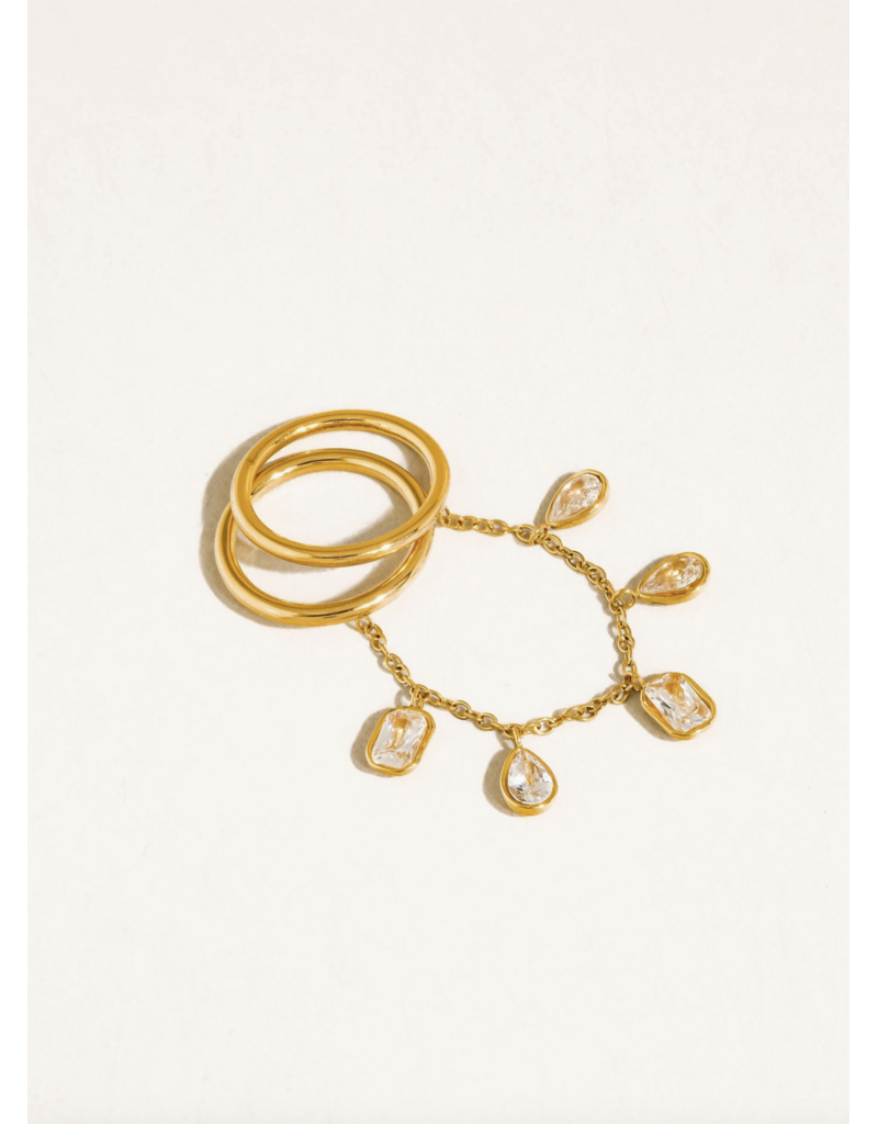Flanerie Cosette 18K Gold Non-Tarnish Circle Drop Ring