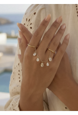 Flanerie Cosette 18K Gold Non-Tarnish Circle Drop Ring
