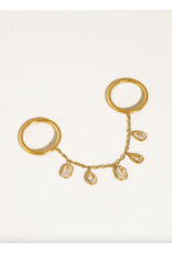Flanerie Cosette 18K Gold Non-Tarnish Circle Drop Ring