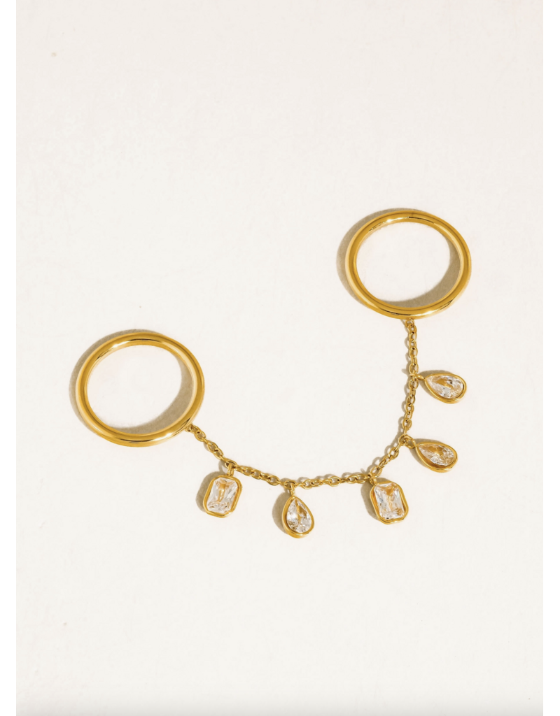 Flanerie Cosette 18K Gold Non-Tarnish Circle Drop Ring